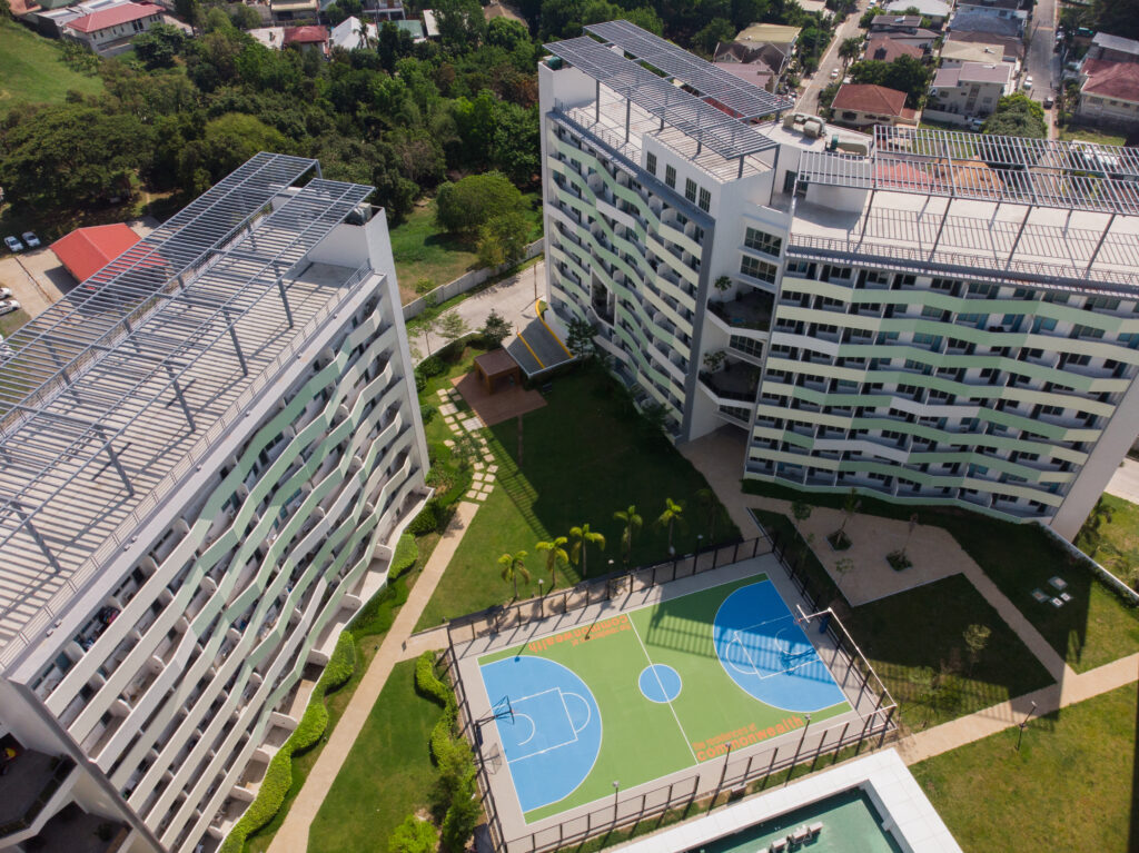 aerial shot of the residences at commonwealth by century