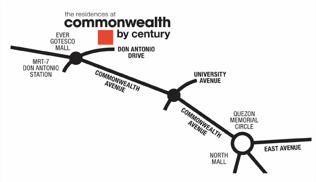 The Residences at Commonwealth by Century Map